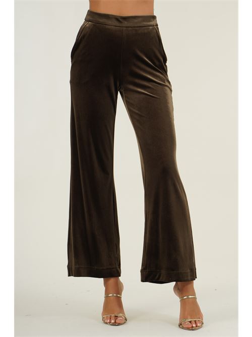Pantalone in velluto liscio Il The' Delle 5 | LAURO 66TESTA DI MORO